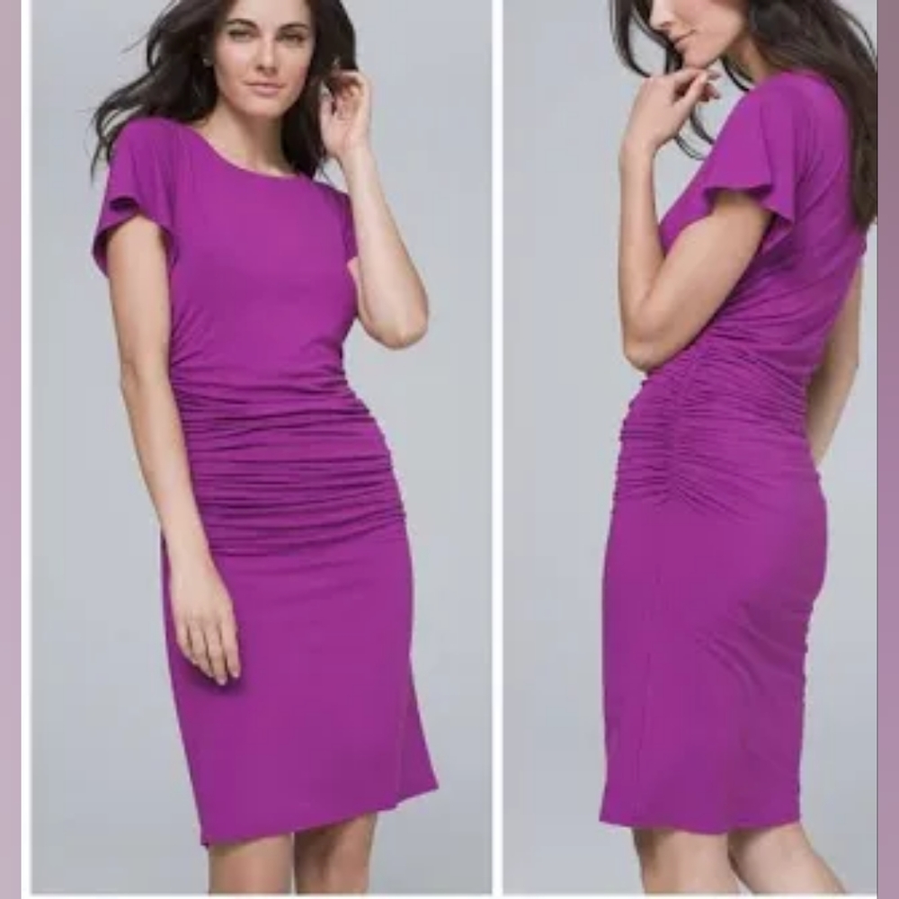 NWT White House Black Market Ruched Waist Knit Dress Sz. 2
